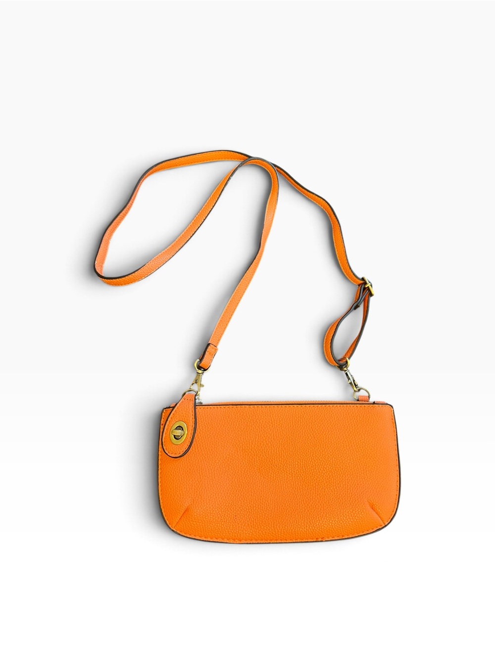 Orange Faux Leather Crossbody Bag Women's Shoulder Small Purse